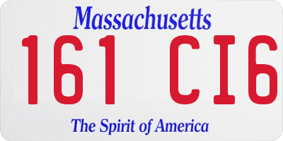 MA license plate 161CI6