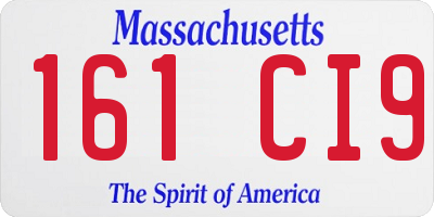 MA license plate 161CI9