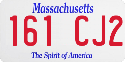 MA license plate 161CJ2