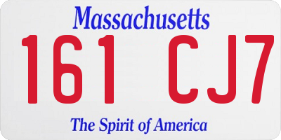 MA license plate 161CJ7