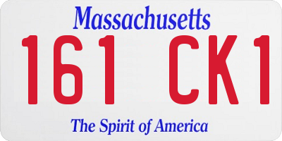 MA license plate 161CK1