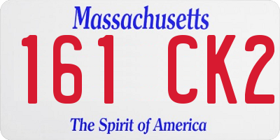 MA license plate 161CK2