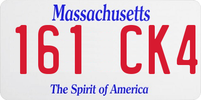 MA license plate 161CK4