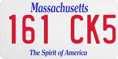 MA license plate 161CK5
