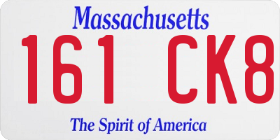 MA license plate 161CK8