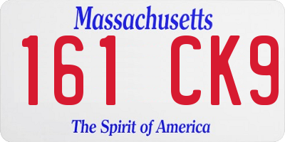 MA license plate 161CK9