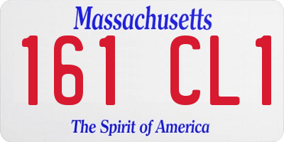 MA license plate 161CL1