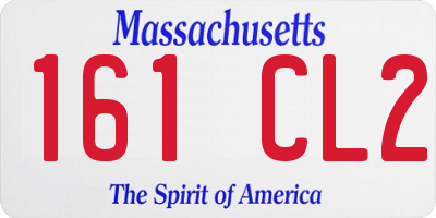 MA license plate 161CL2