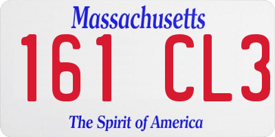 MA license plate 161CL3