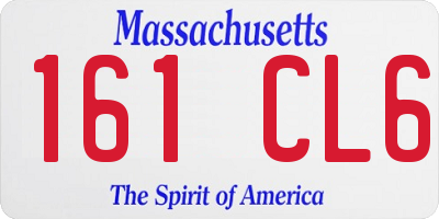 MA license plate 161CL6