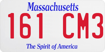 MA license plate 161CM3