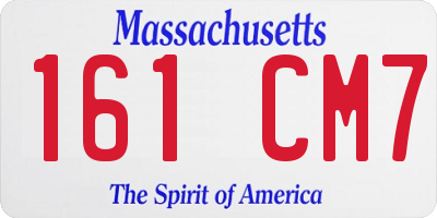 MA license plate 161CM7