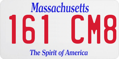 MA license plate 161CM8