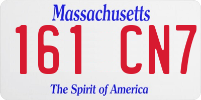 MA license plate 161CN7