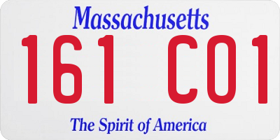 MA license plate 161CO1