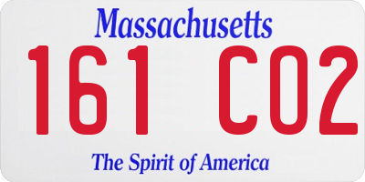 MA license plate 161CO2