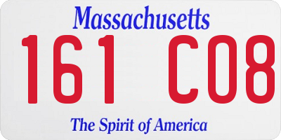 MA license plate 161CO8