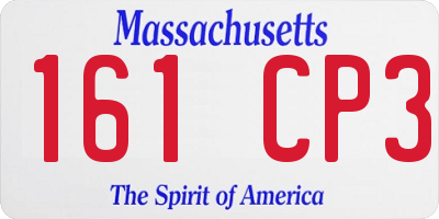 MA license plate 161CP3