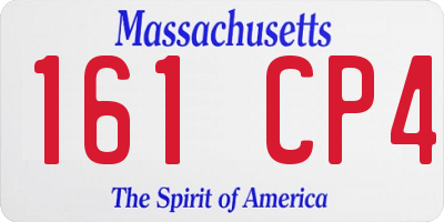 MA license plate 161CP4