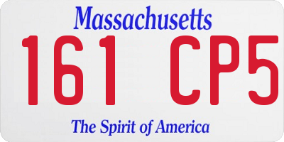 MA license plate 161CP5