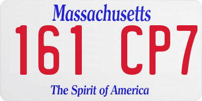 MA license plate 161CP7