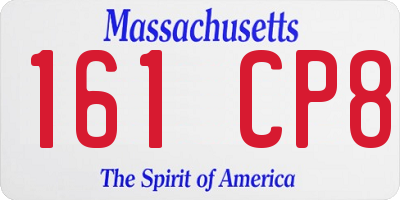 MA license plate 161CP8