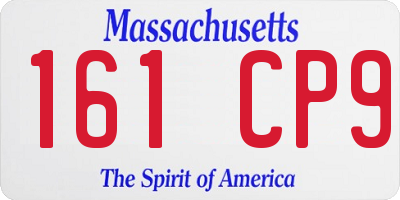 MA license plate 161CP9