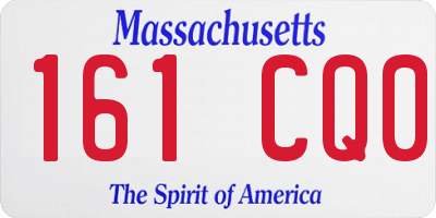 MA license plate 161CQ0