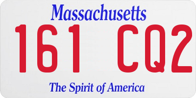 MA license plate 161CQ2