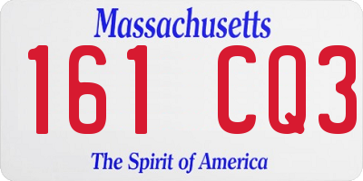MA license plate 161CQ3