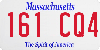 MA license plate 161CQ4