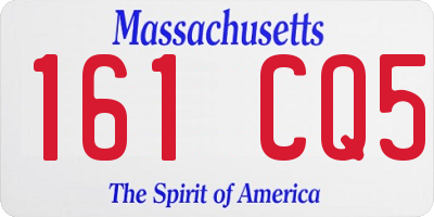 MA license plate 161CQ5