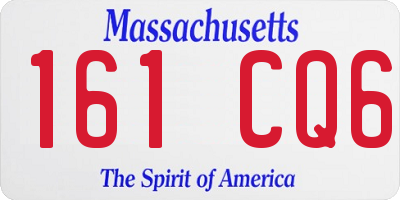 MA license plate 161CQ6