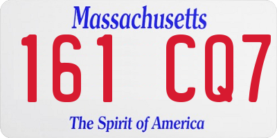 MA license plate 161CQ7