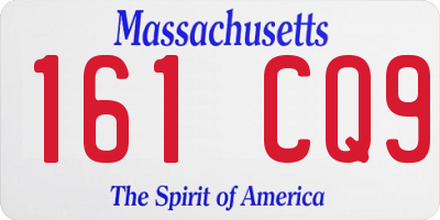 MA license plate 161CQ9