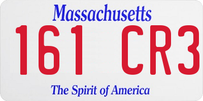 MA license plate 161CR3