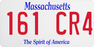 MA license plate 161CR4