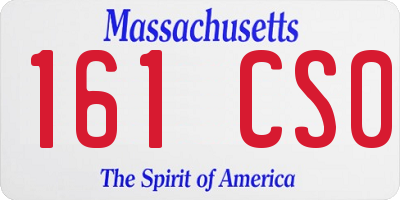 MA license plate 161CS0