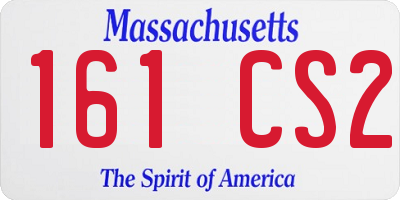 MA license plate 161CS2