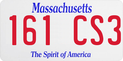 MA license plate 161CS3