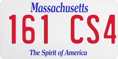 MA license plate 161CS4