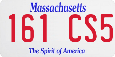 MA license plate 161CS5