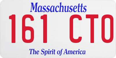 MA license plate 161CT0