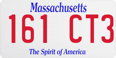 MA license plate 161CT3