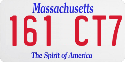 MA license plate 161CT7