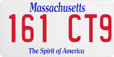 MA license plate 161CT9