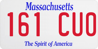 MA license plate 161CU0