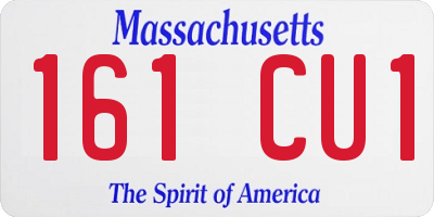 MA license plate 161CU1