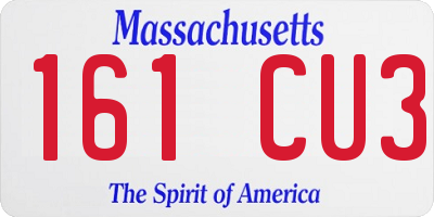 MA license plate 161CU3