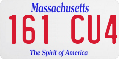 MA license plate 161CU4